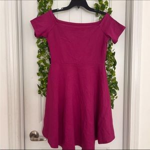 Women Basics Off Shoulder Skater Dress